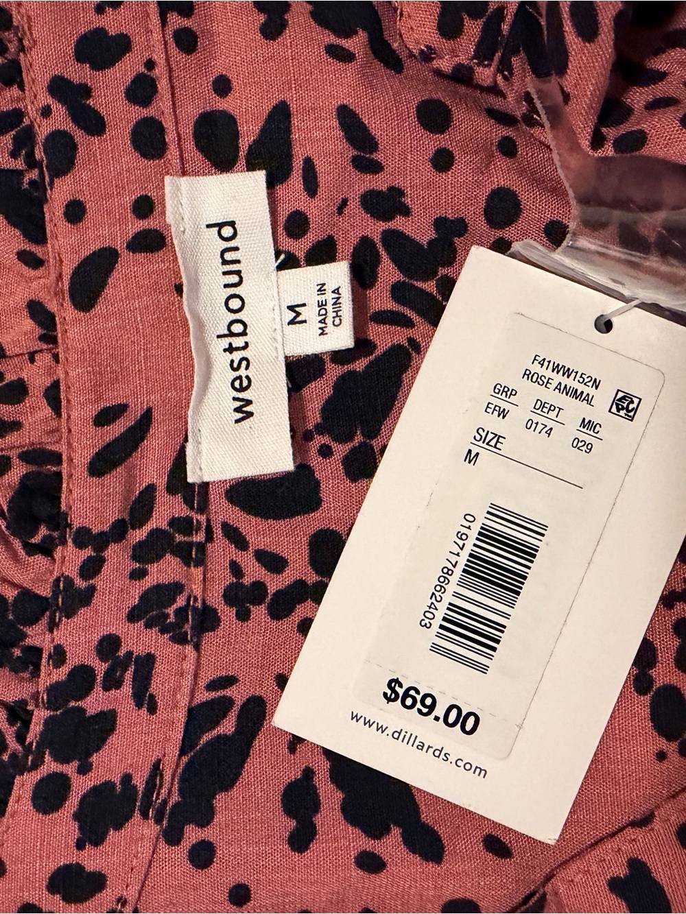 WOMEN'S NWT Westbound Pink Speckled V-Neck Blouse - Picture 3 of 7